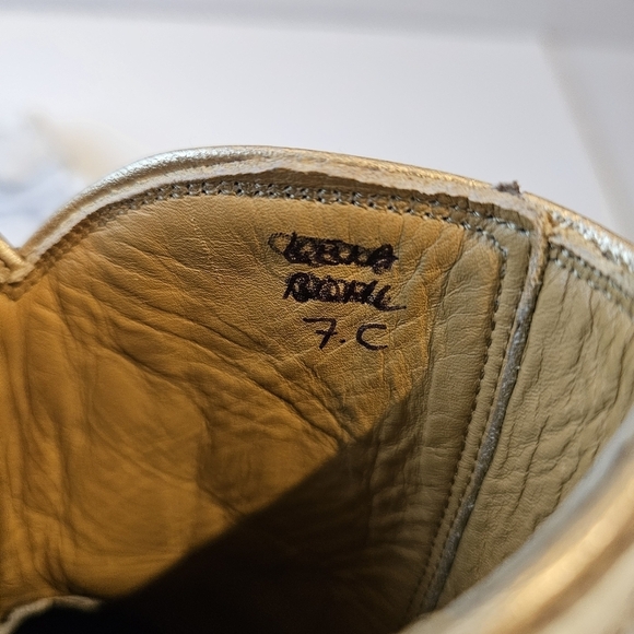 Back At The Ranch White Marble Ostrich Zipper Ankle Cowboy Boots - Picture 10 of 11